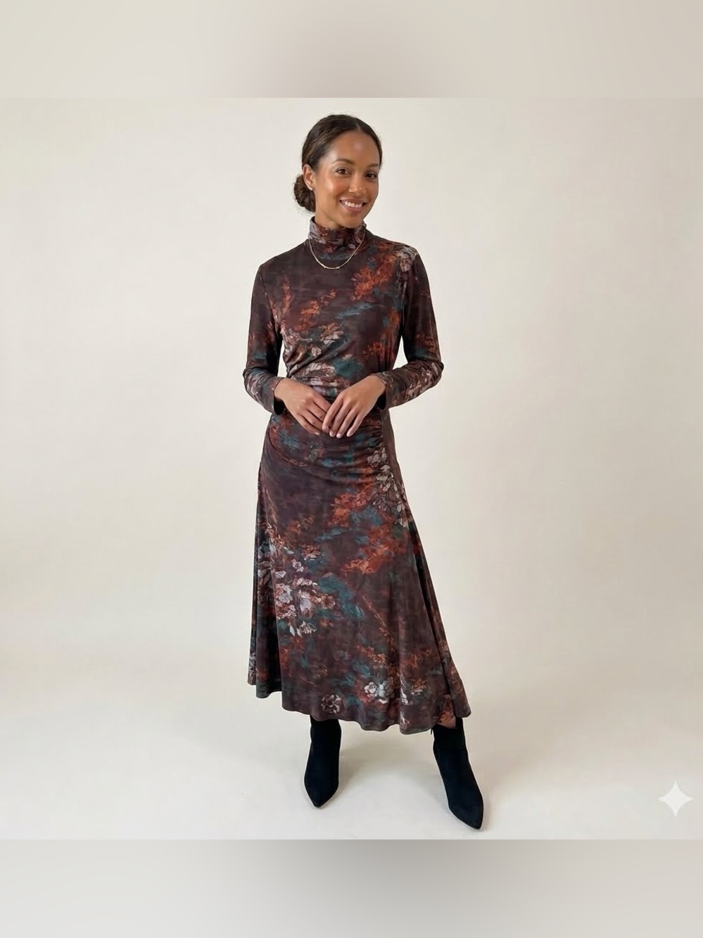 ✨ ETRO Floral Printed Chenille Midi Dress - Made in Italy-Size 46 (US L) luxury